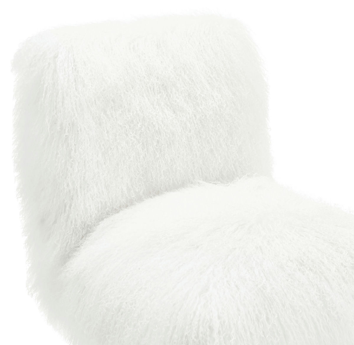 TOV Furniture Sophie White Sheepskin Lucite Chair