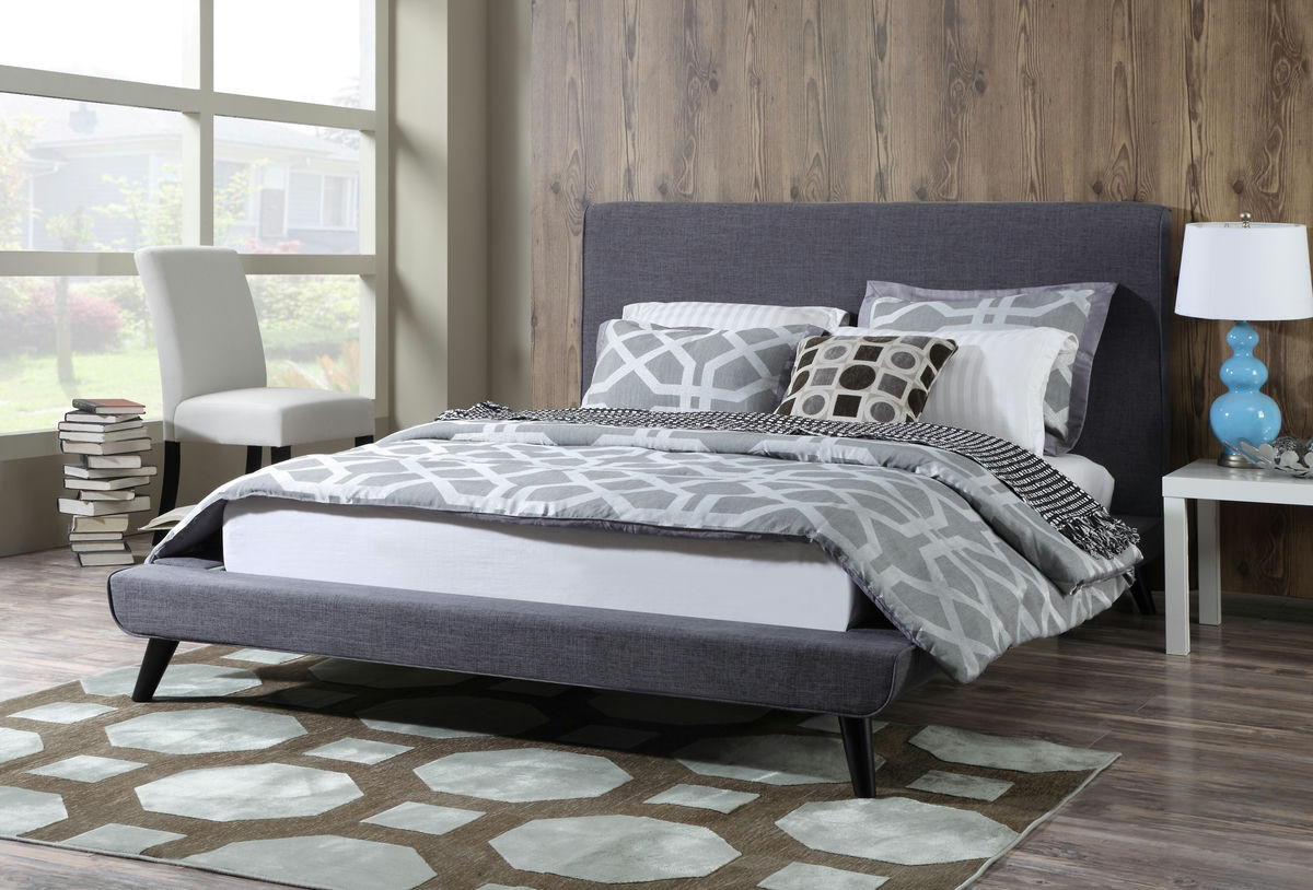 TOV Furniture Nixon Grey Linen Bed in Queen