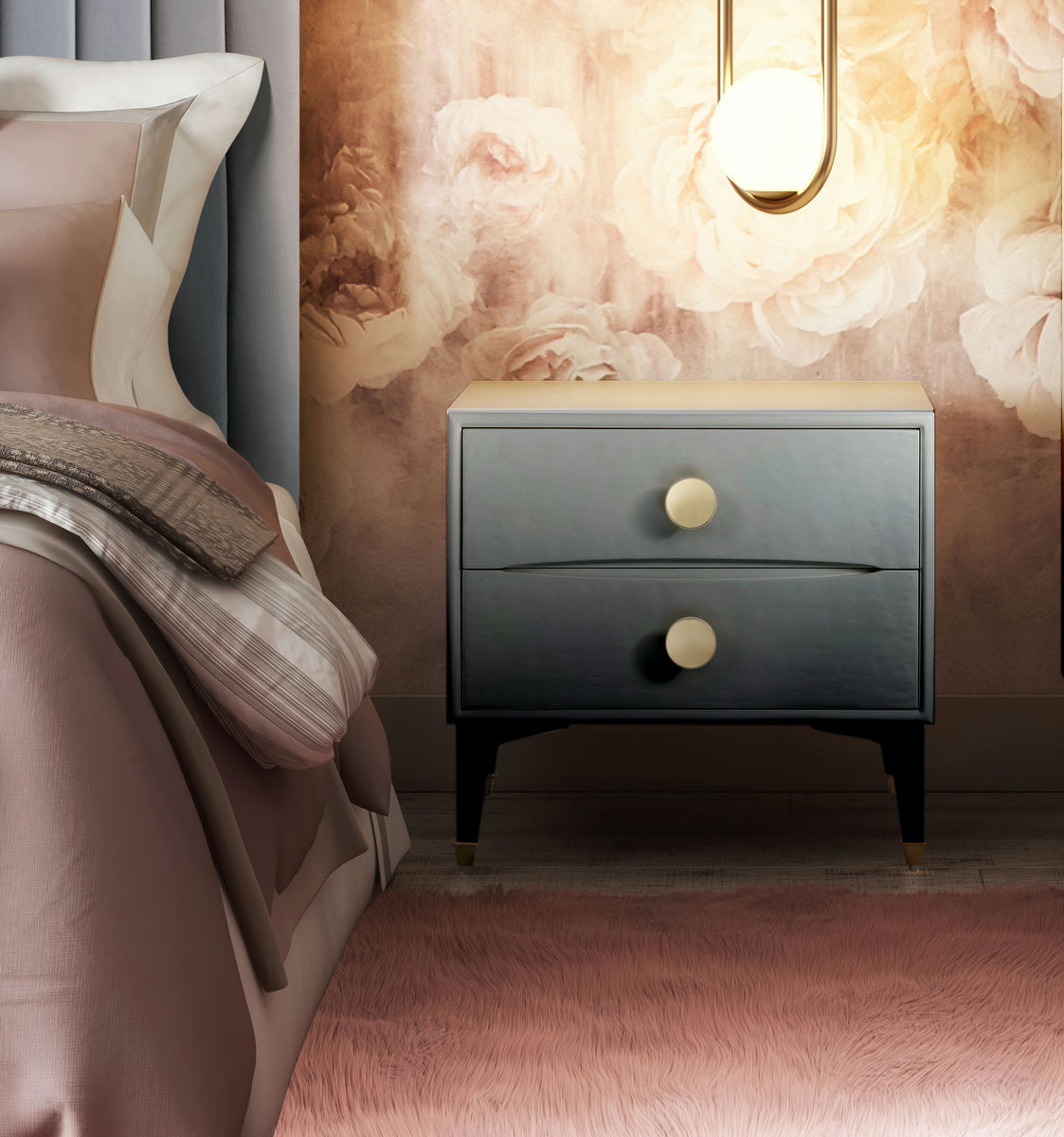 TOV Furniture Divine Grey Nightstand