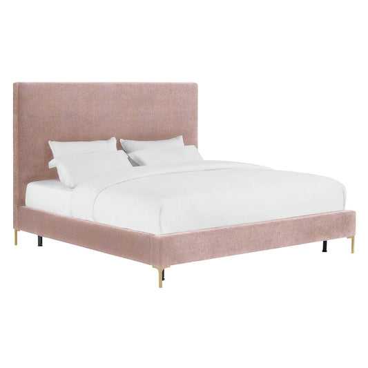 TOV Furniture Delilah Blush Textured Velvet Bed in King