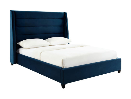 TOV Furniture Koah Navy Velvet Bed in Queen