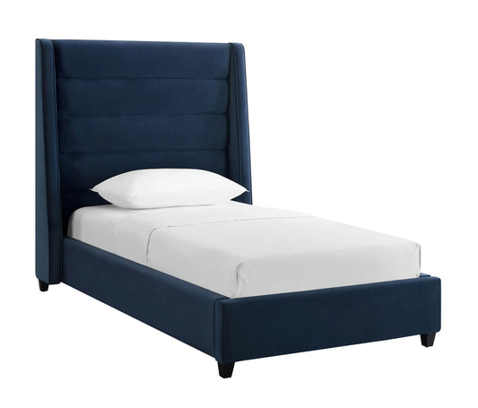 TOV Furniture Koah Navy Velvet Bed in Twin