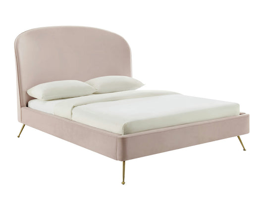 TOV Furniture Vivi Blush Velvet Bed in Queen