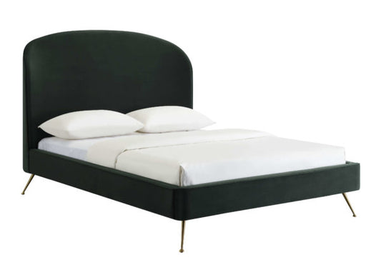 TOV Furniture Vivi Forest Green Velvet Bed in King