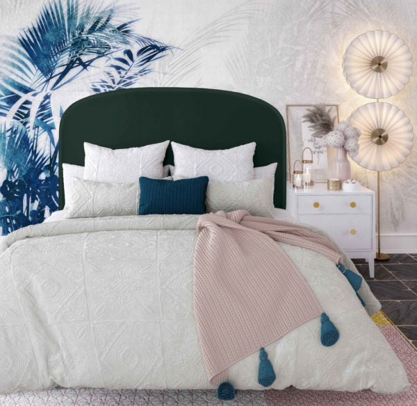 TOV Furniture Vivi Forest Green Velvet Bed in King
