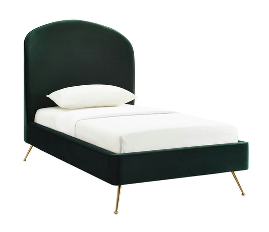 TOV Furniture Vivi Forest Green Velvet Bed in Twin