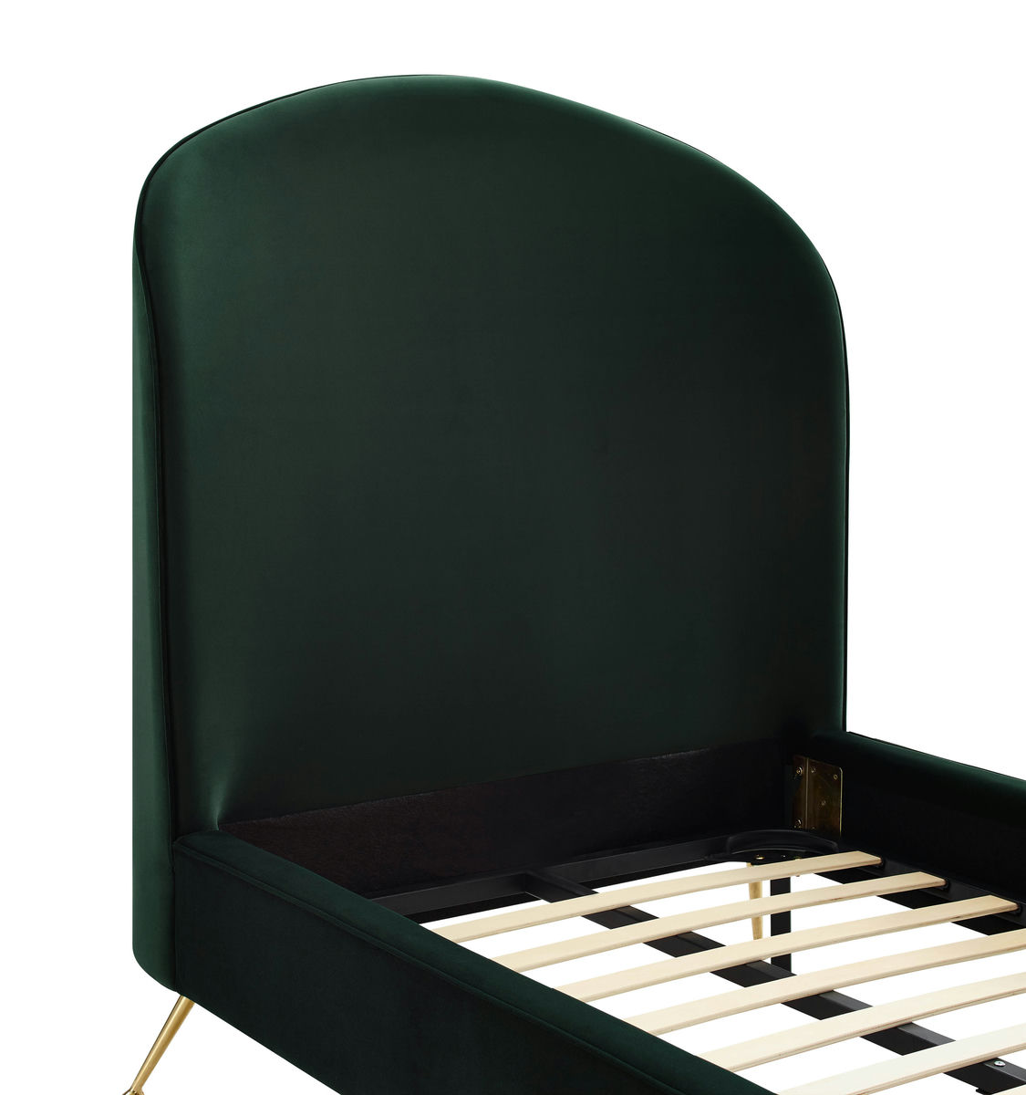 TOV Furniture Vivi Forest Green Velvet Bed in Twin