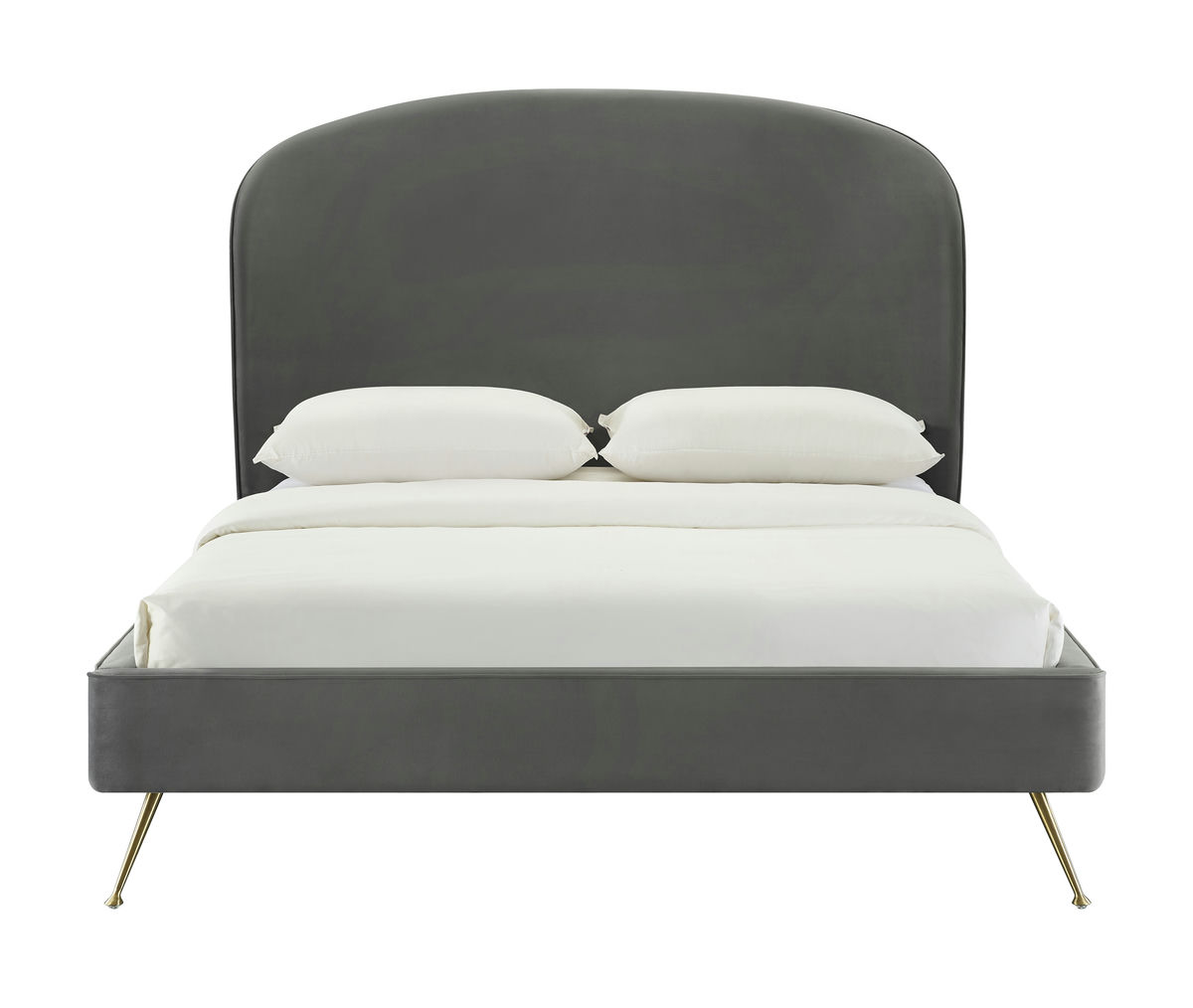 TOV Furniture Vivi Grey Velvet Bed in Queen