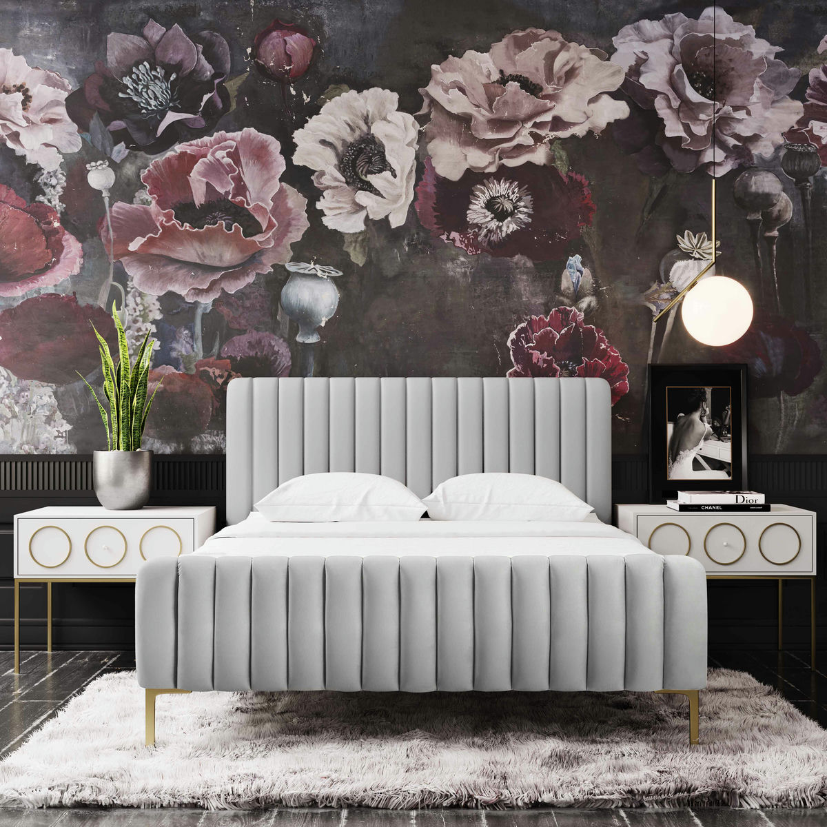 TOV Furniture Angela Grey Bed in Queen