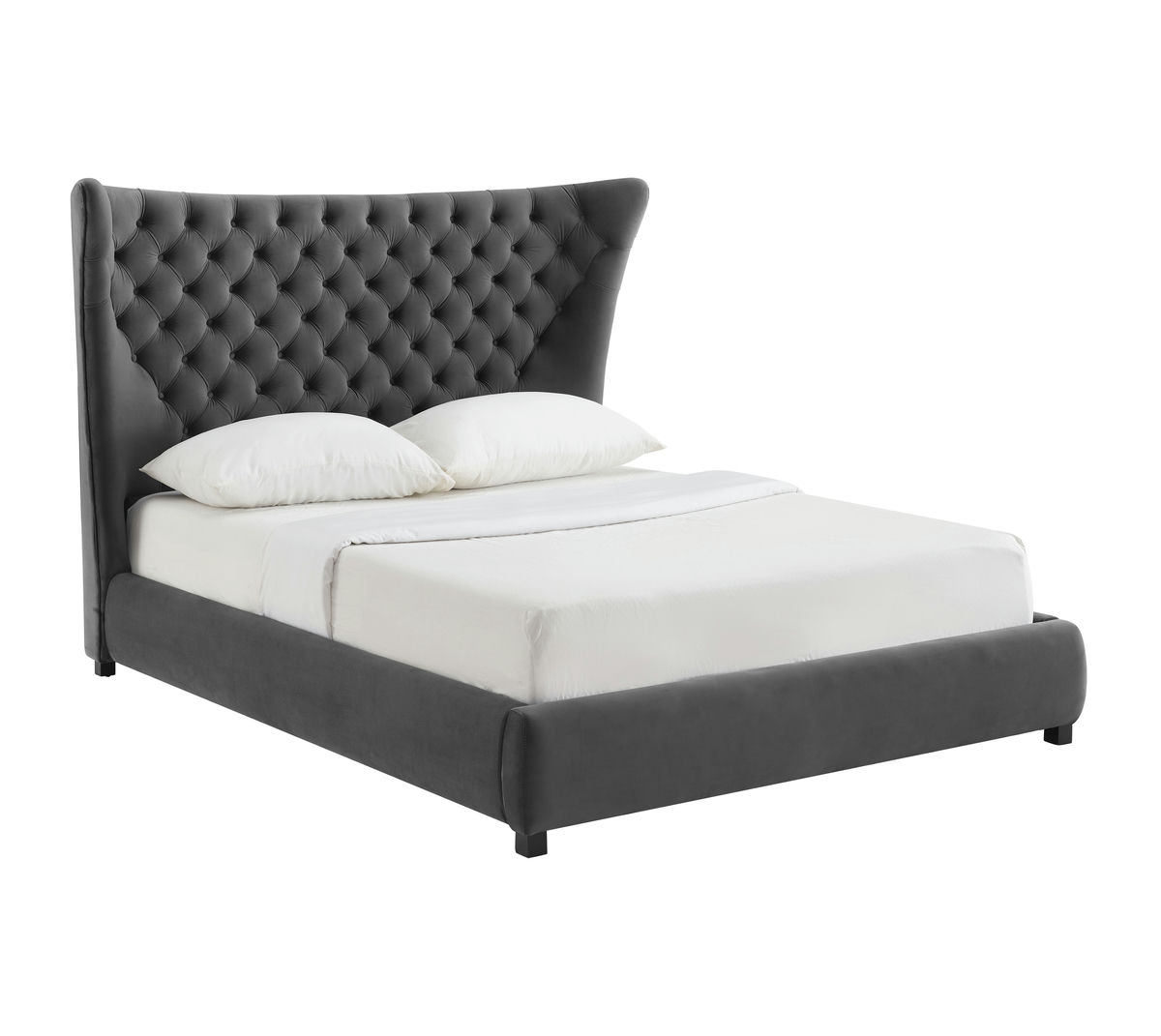 TOV Furniture Sassy Grey Velvet King Bed