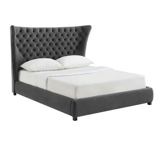 TOV Furniture Sassy Grey Velvet King Bed