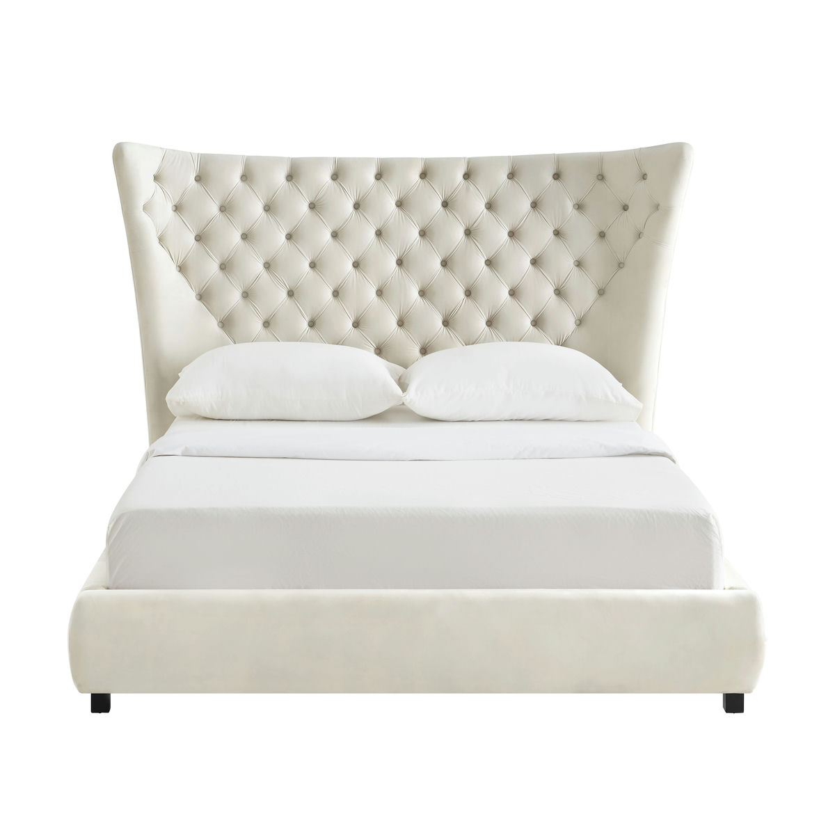 TOV Furniture Sassy Cream Velvet Queen Bed