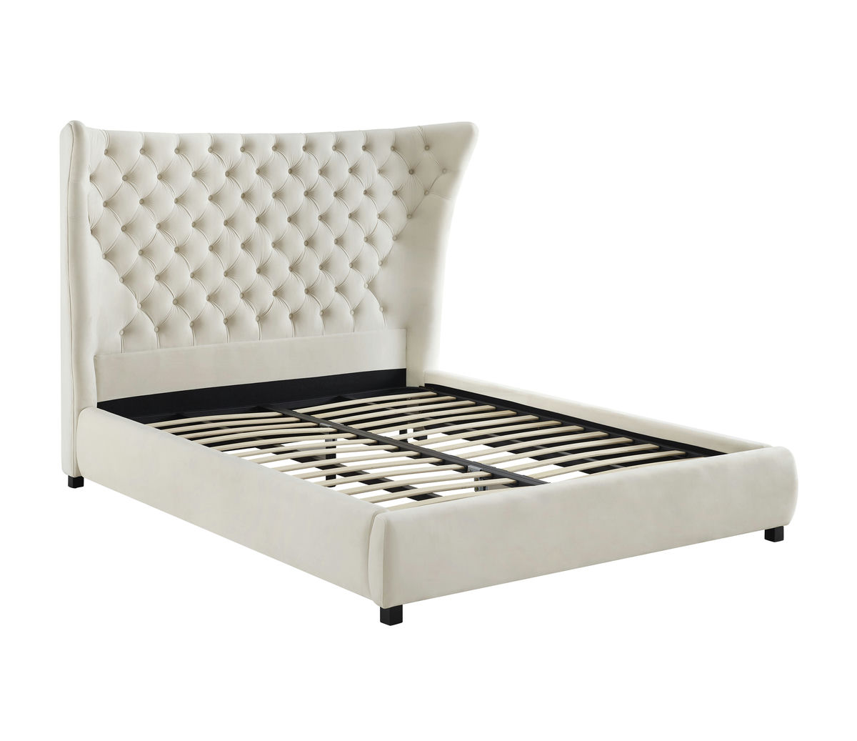 TOV Furniture Sassy Cream Velvet Queen Bed