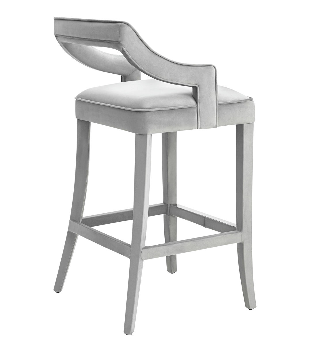 TOV Furniture Tiffany Grey Velvet Bar Stool