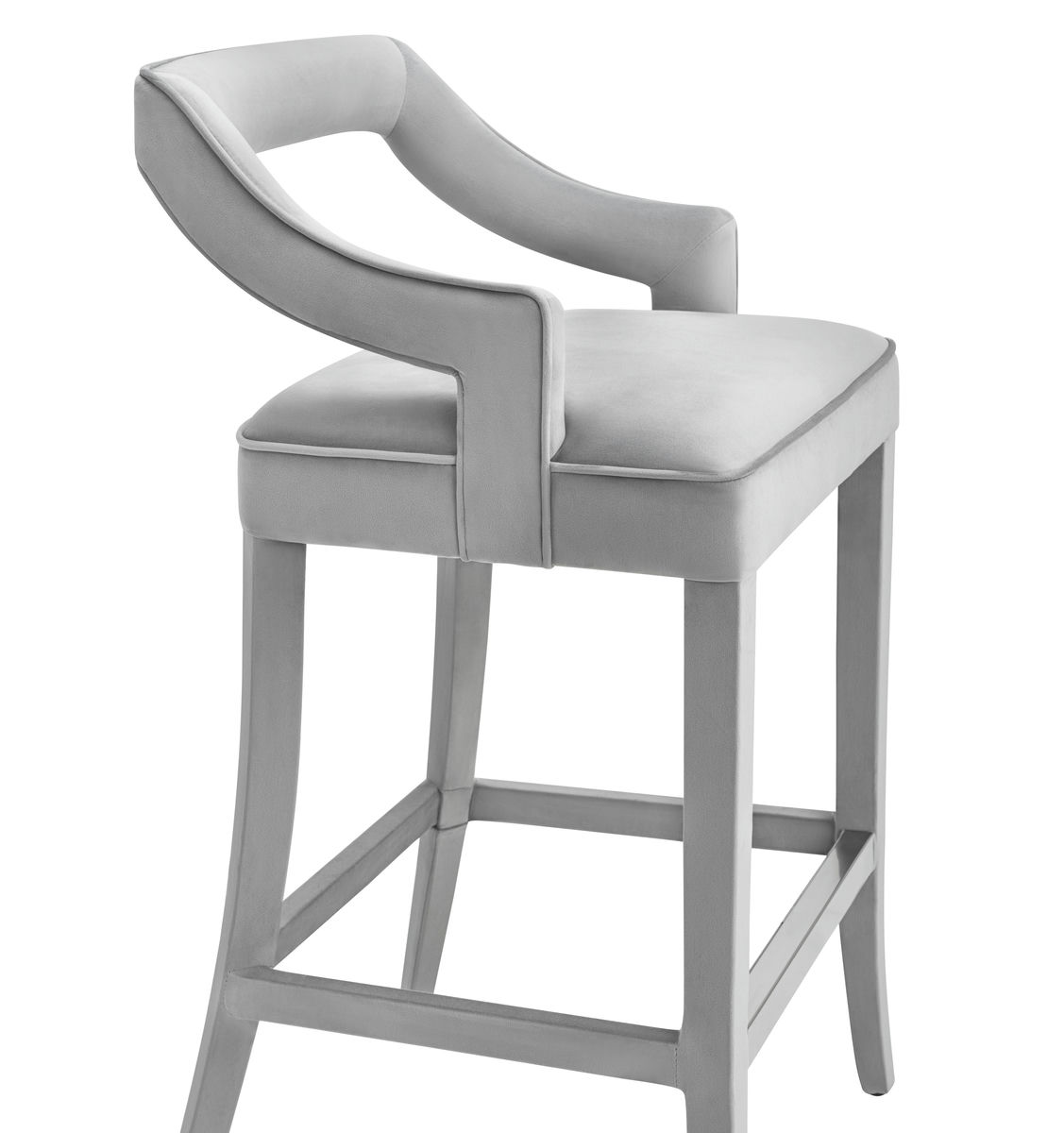 TOV Furniture Tiffany Grey Velvet Bar Stool