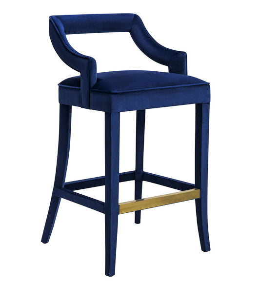 TOV Furniture Tiffany Navy Velvet Bar Stool