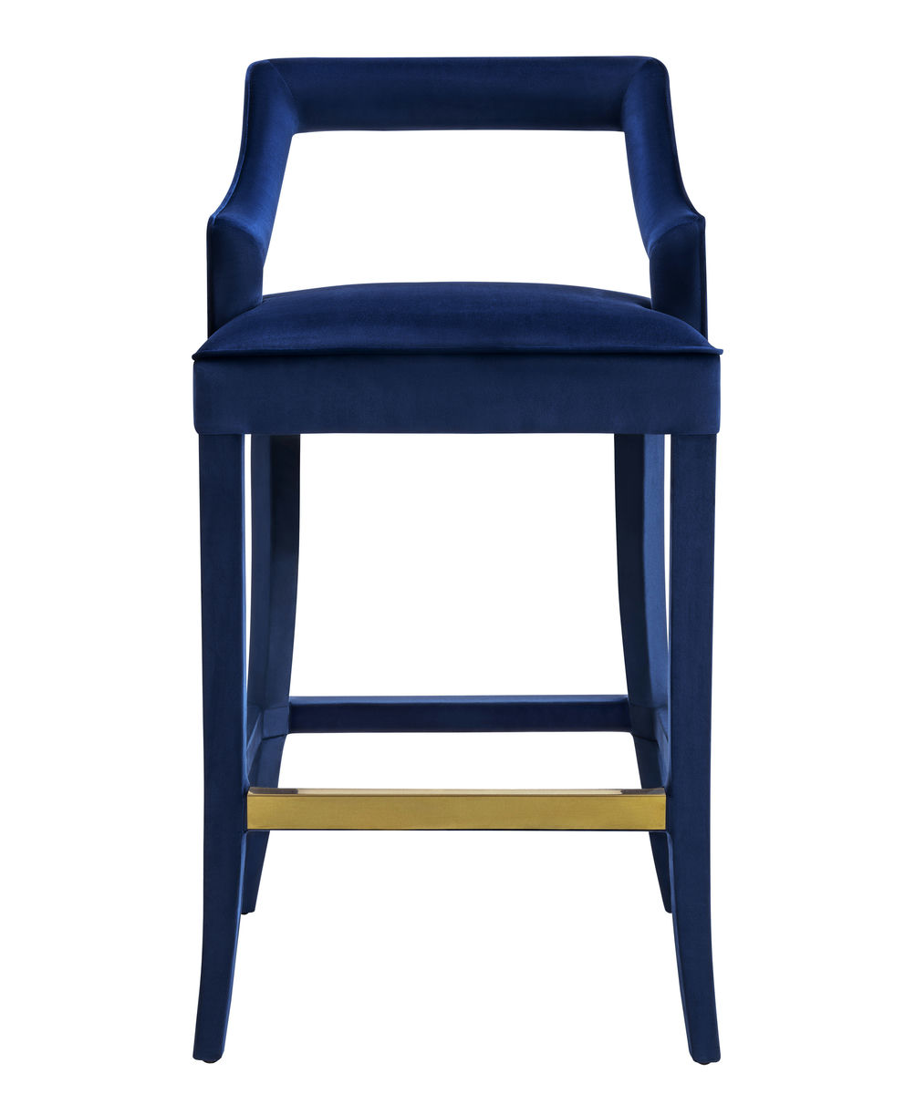 TOV Furniture Tiffany Navy Velvet Bar Stool