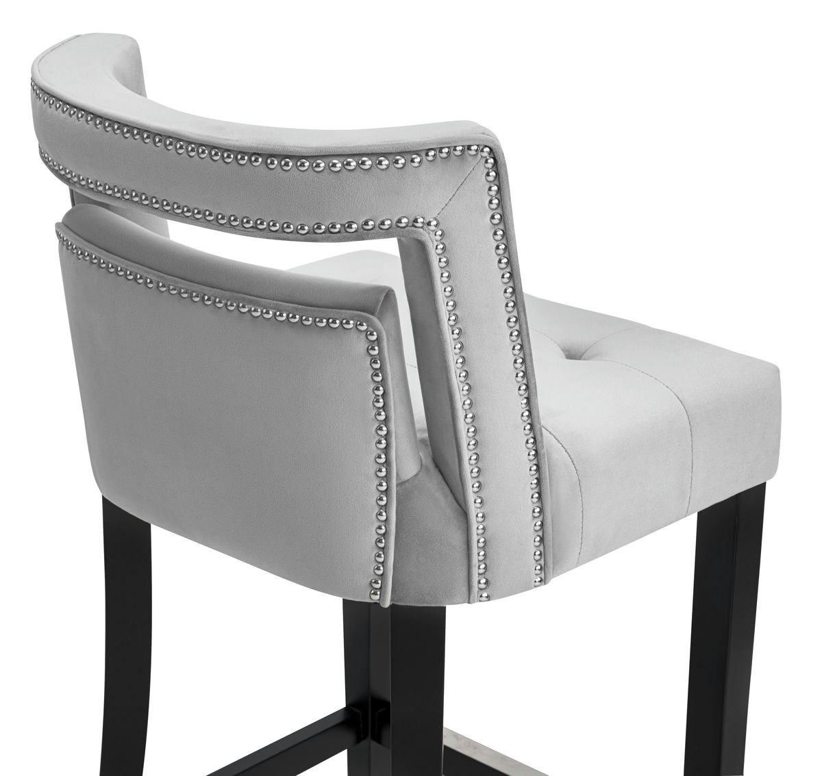 TOV Furniture Hart Grey Velvet Bar Stool