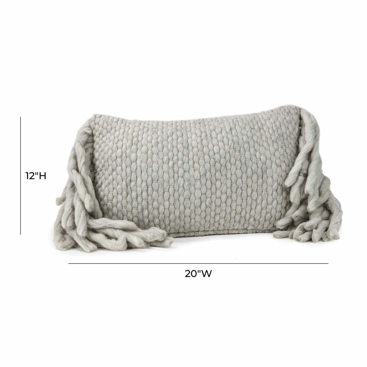 TOV Furniture Afrino Wool Grey Pillow