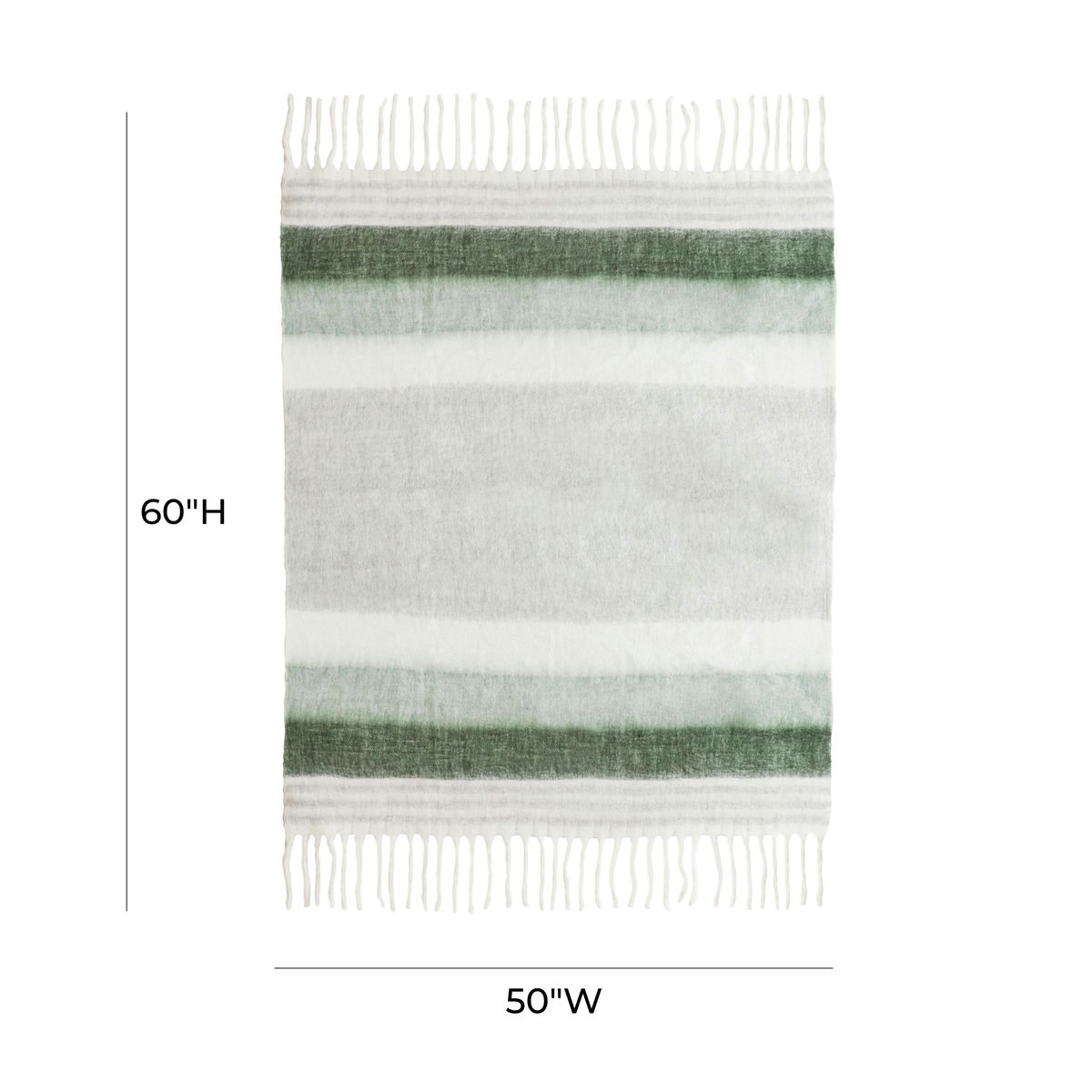 TOV Furniture Afrino Wool Green/White Throw