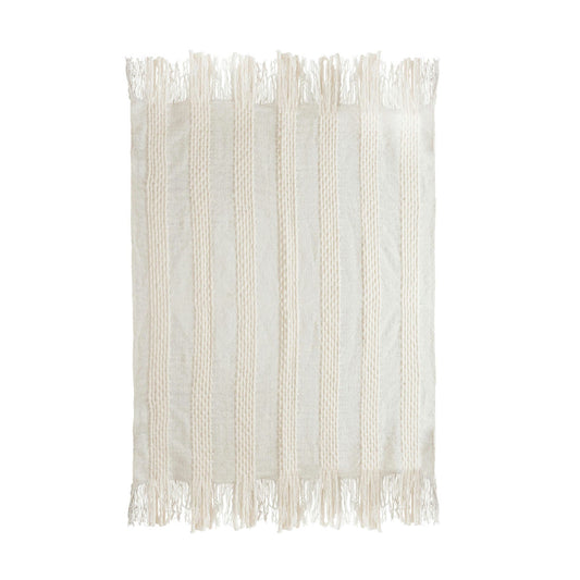 TOV Furniture Lima Cotton White Throw