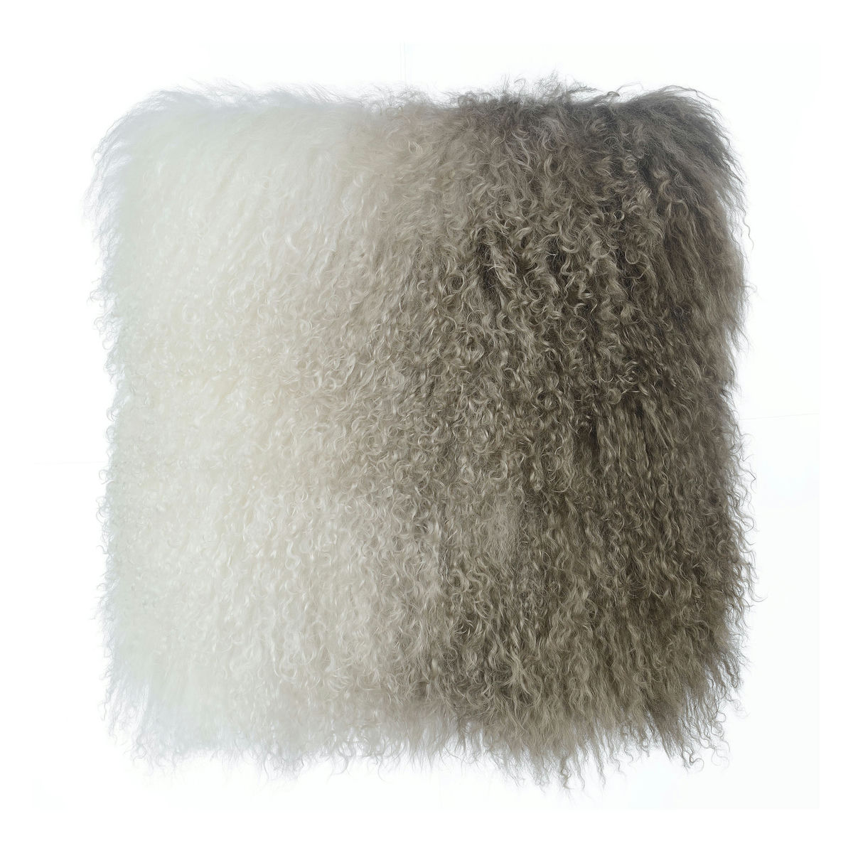 TOV Furniture Tibetan Sheep Pillow White to Brown