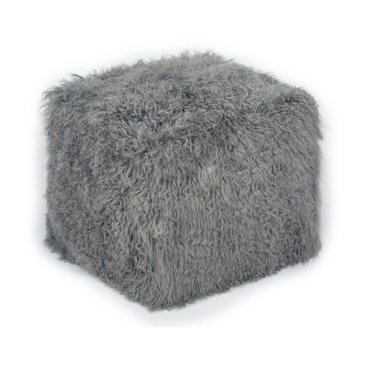 TOV Furniture Tibetan Sheep Grey Pouf