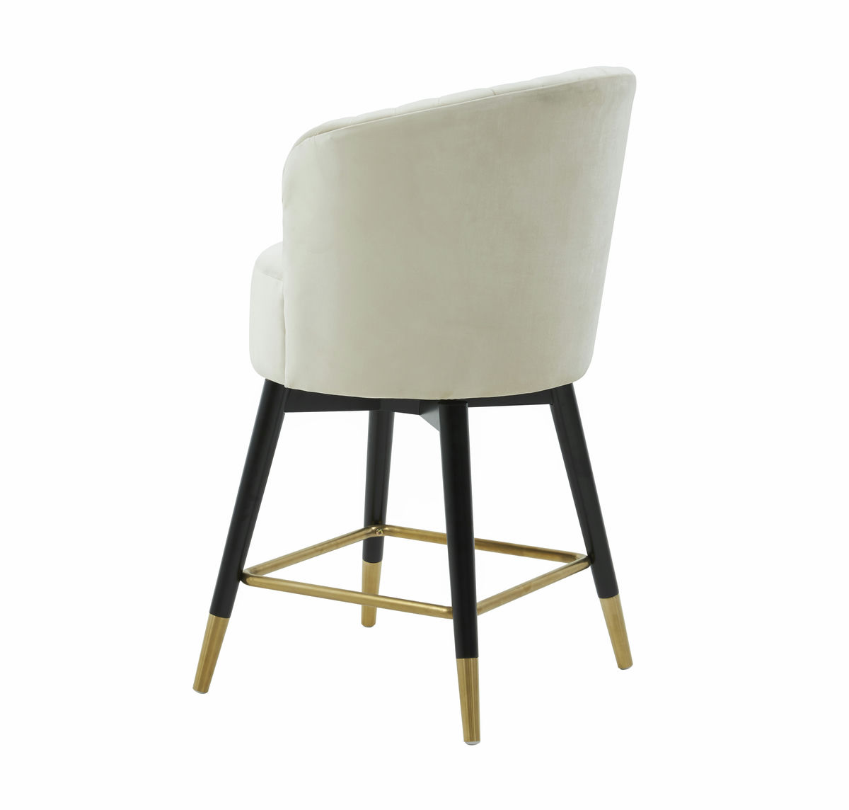 TOV Furniture Liana Cream Velvet Swivel Stool