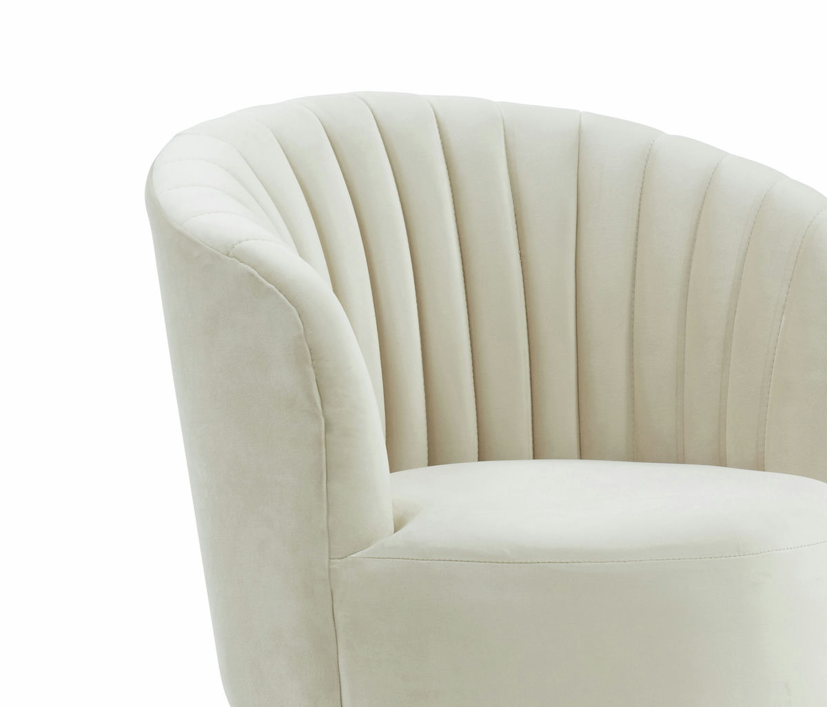 TOV Furniture Liana Cream Velvet Swivel Stool