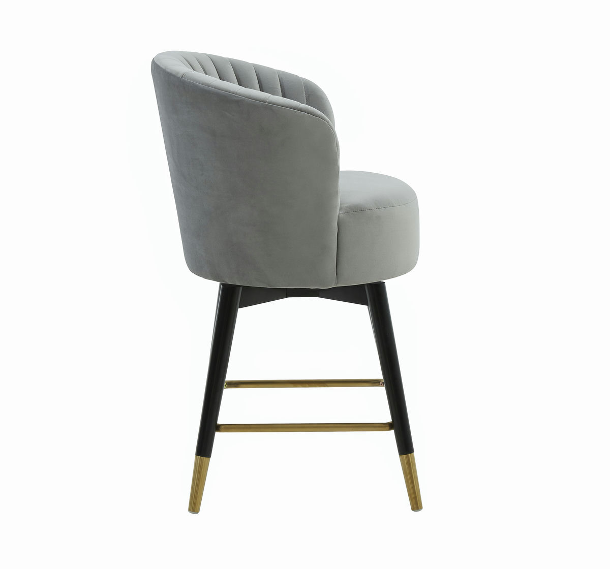 TOV Furniture Liana Grey Velvet Swivel Stool