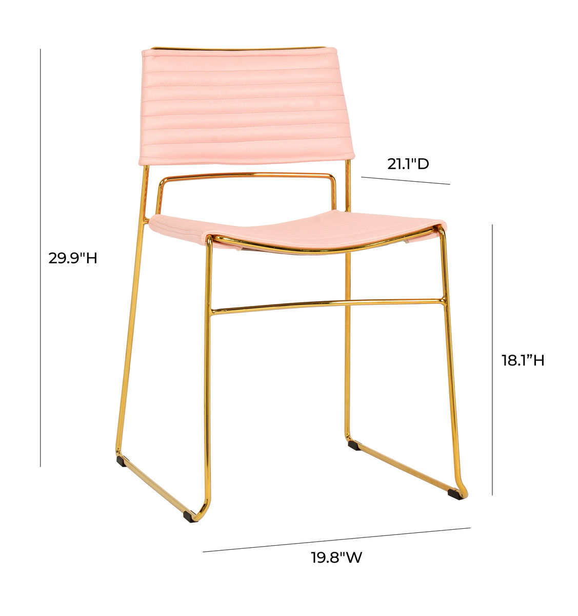 TOV Furniture Domani Blush Vegan Leather Chair (Set of 2)