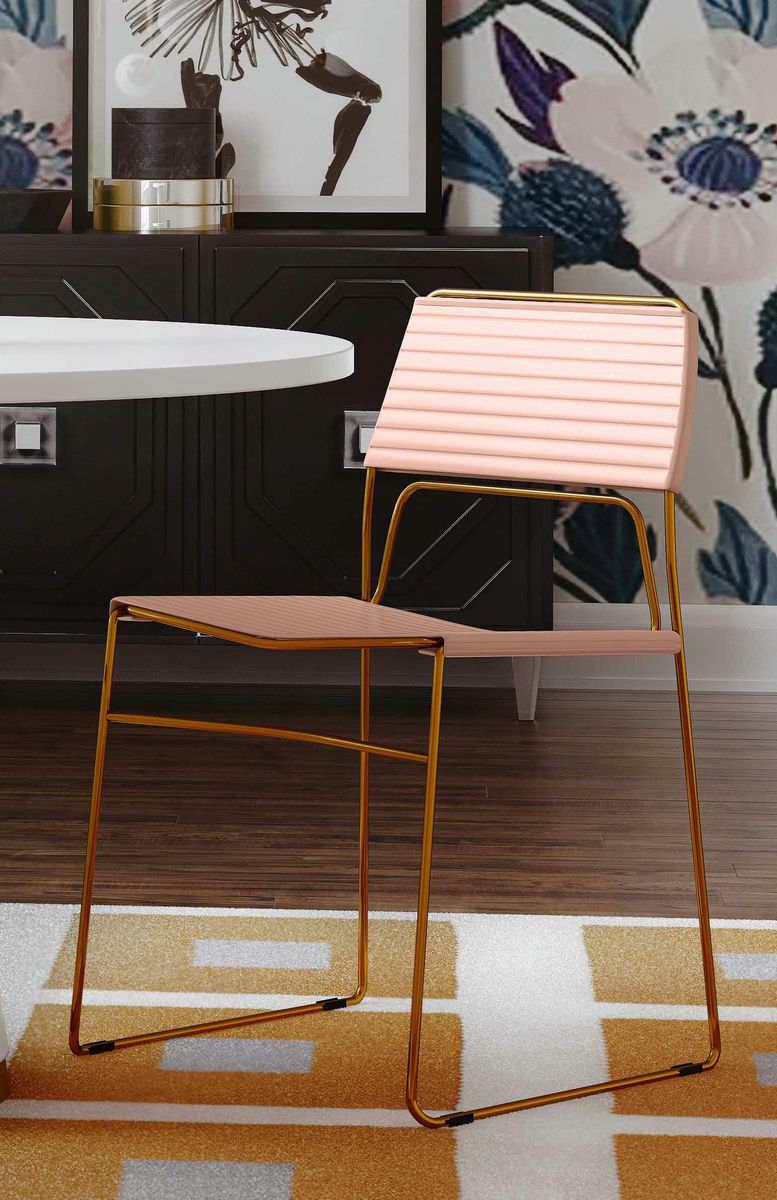 TOV Furniture Domani Blush Vegan Leather Chair (Set of 2)
