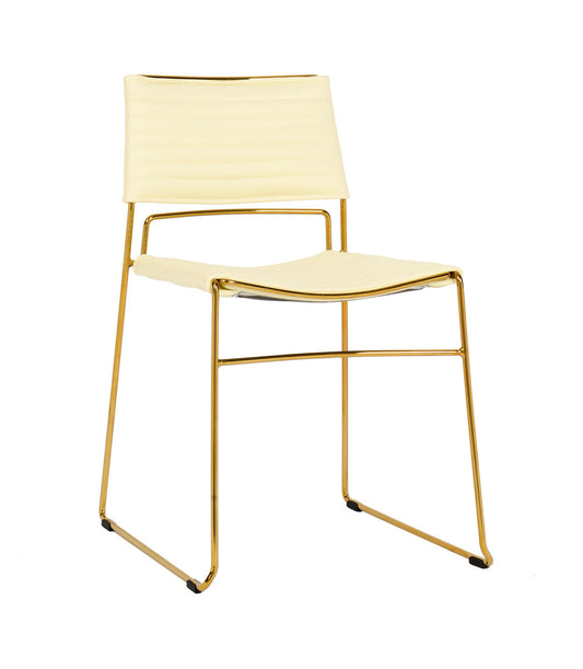 TOV Furniture Domani Cream Vegan Leather Chair (Set of 2)