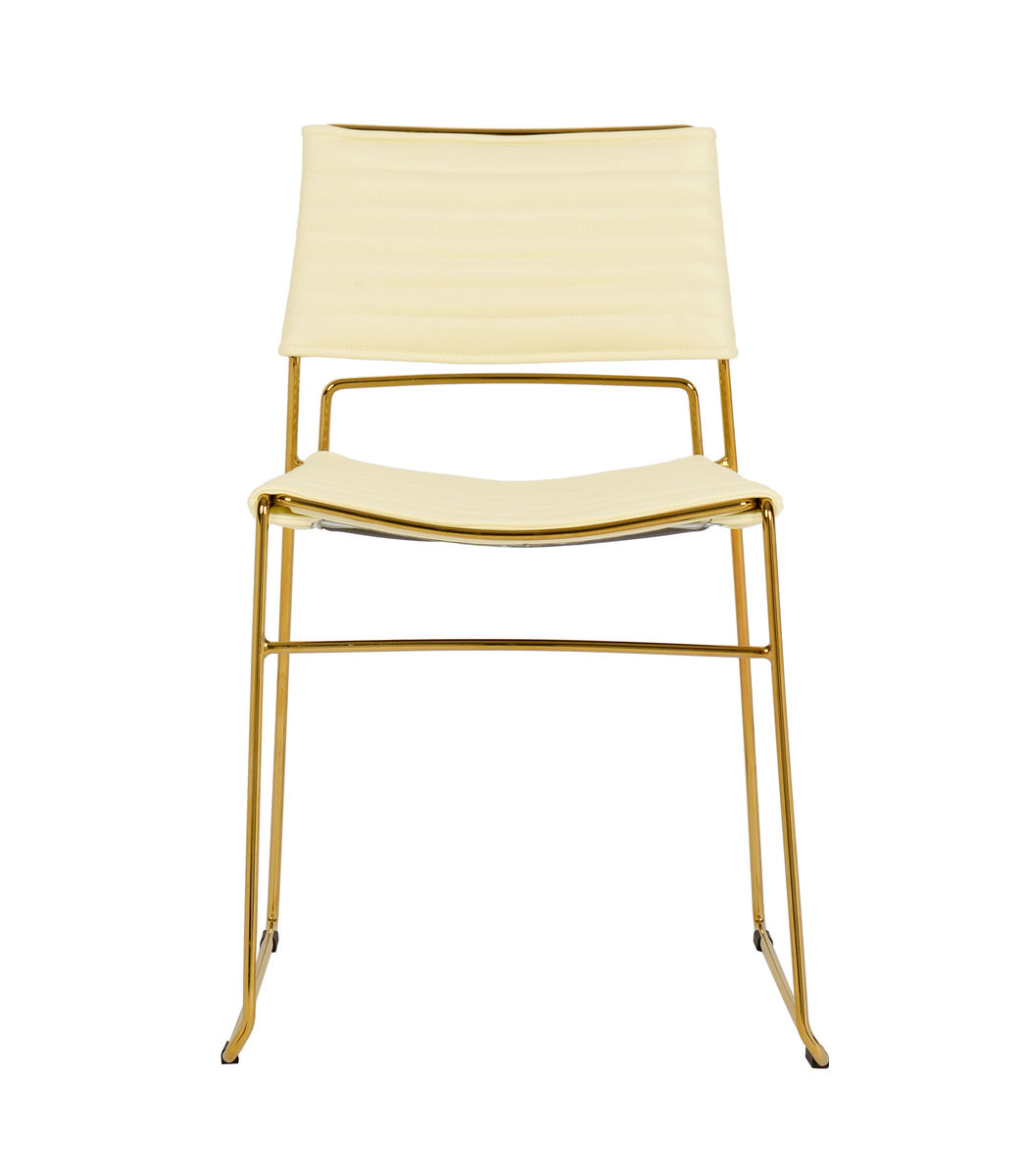 TOV Furniture Domani Cream Vegan Leather Chair (Set of 2)