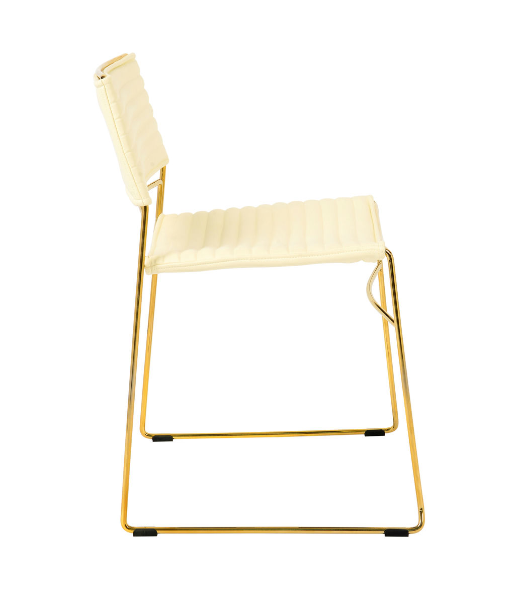 TOV Furniture Domani Cream Vegan Leather Chair (Set of 2)