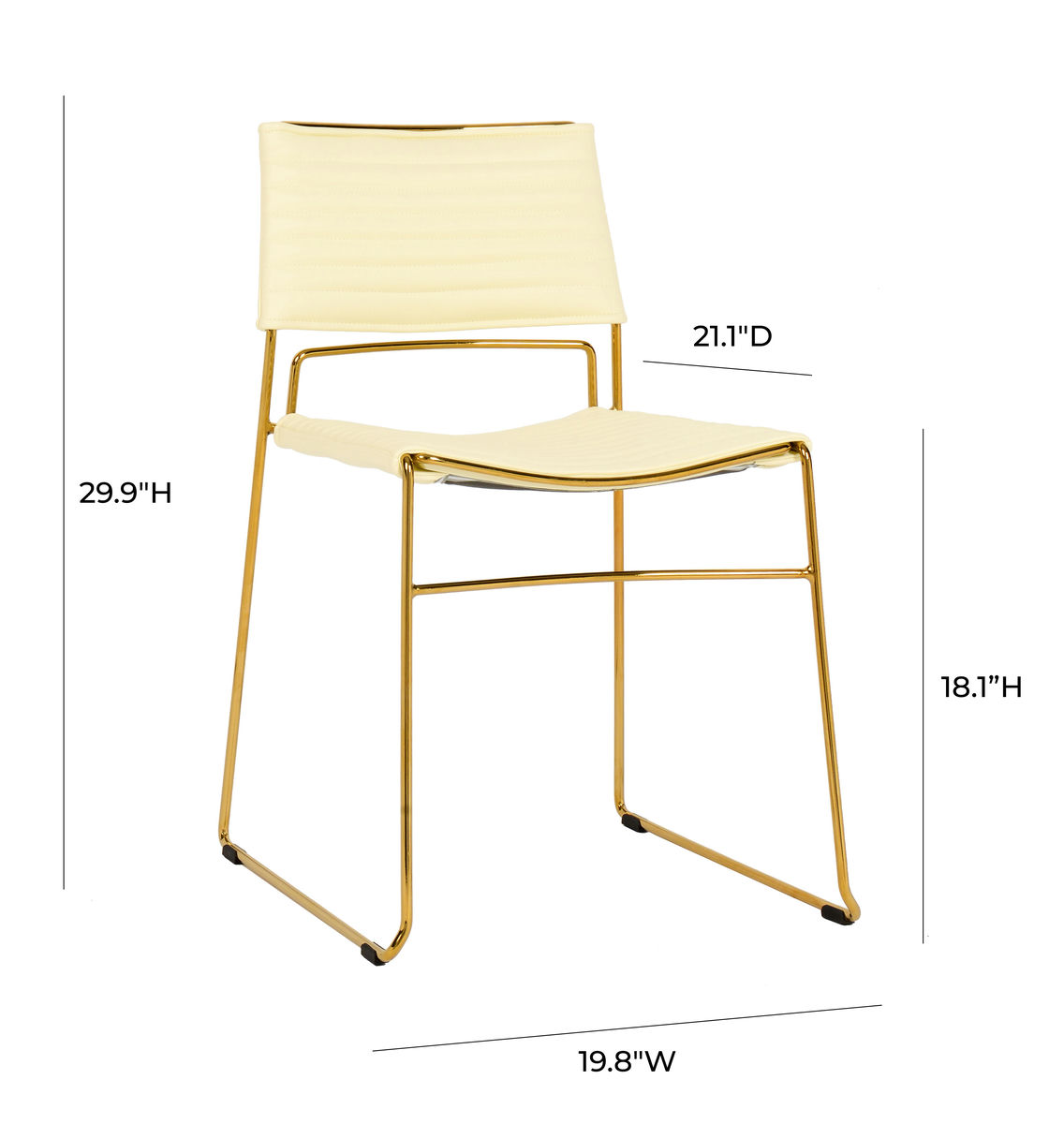 TOV Furniture Domani Cream Vegan Leather Chair (Set of 2)