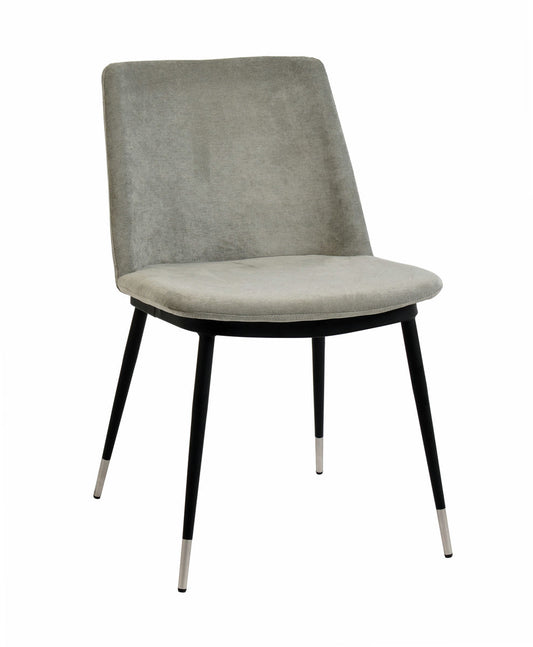 TOV Furniture Evora Grey Velvet Chair - Silver Legs (Set of 2)