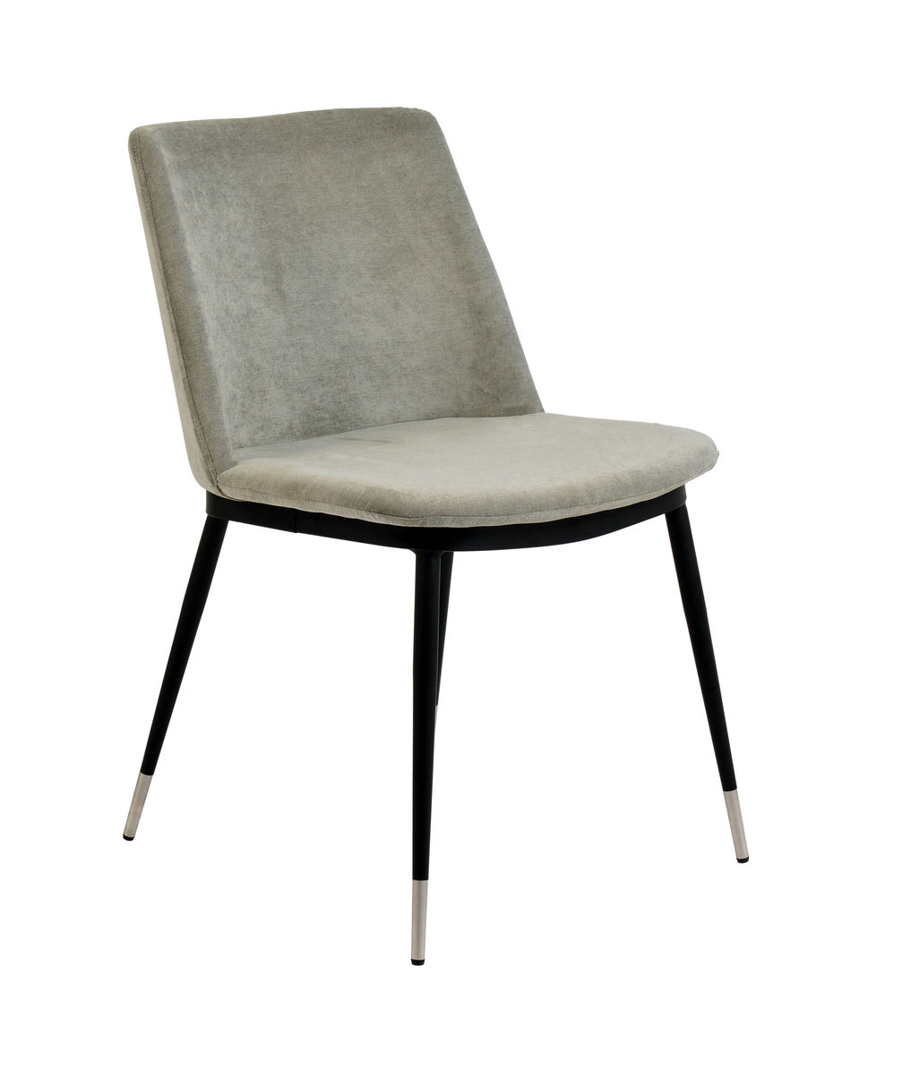 TOV Furniture Evora Grey Velvet Chair - Silver Legs (Set of 2)