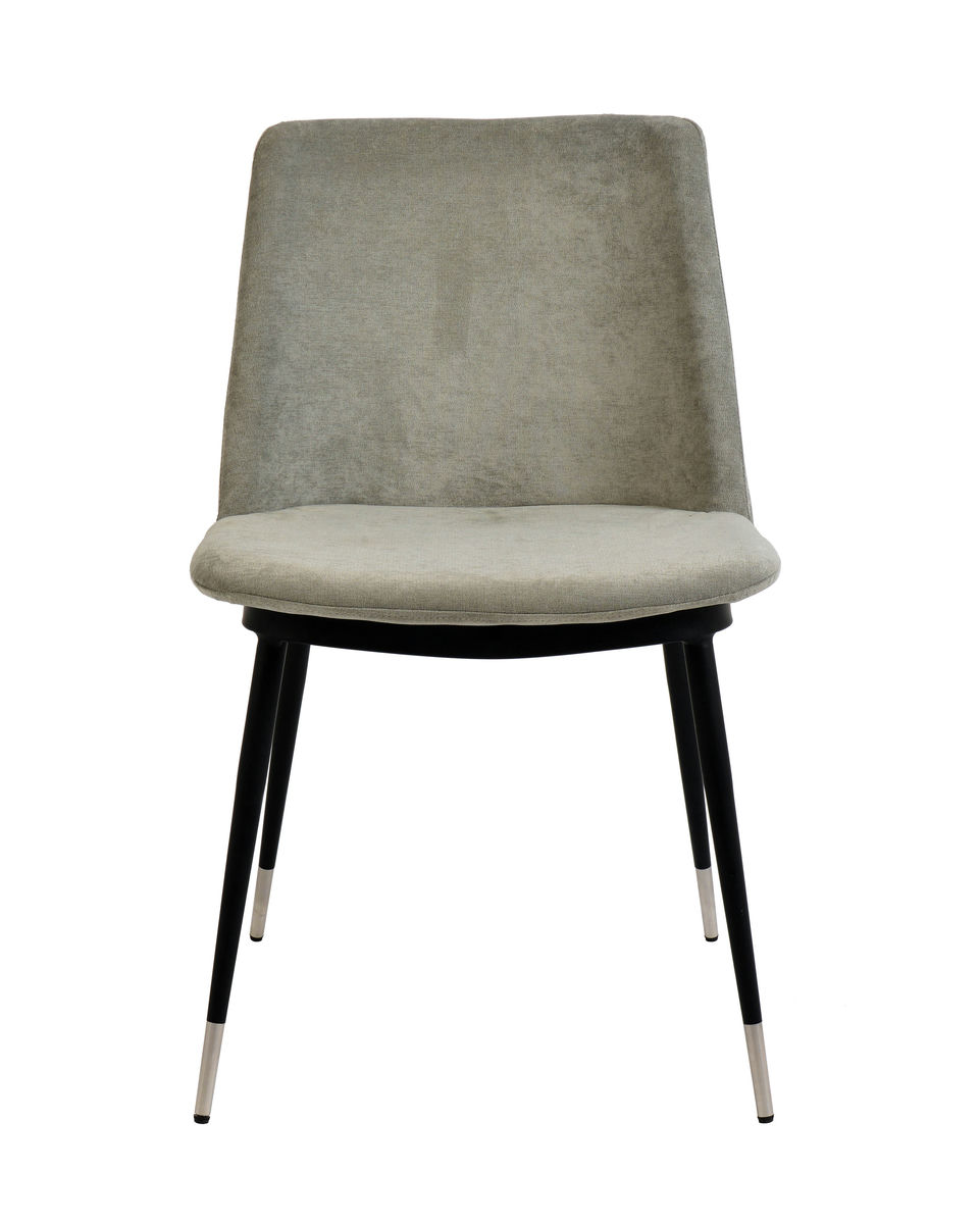 TOV Furniture Evora Grey Velvet Chair - Silver Legs (Set of 2)