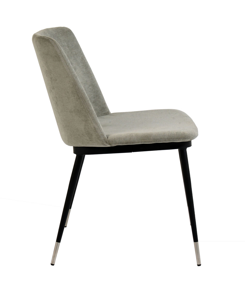 TOV Furniture Evora Grey Velvet Chair - Silver Legs (Set of 2)