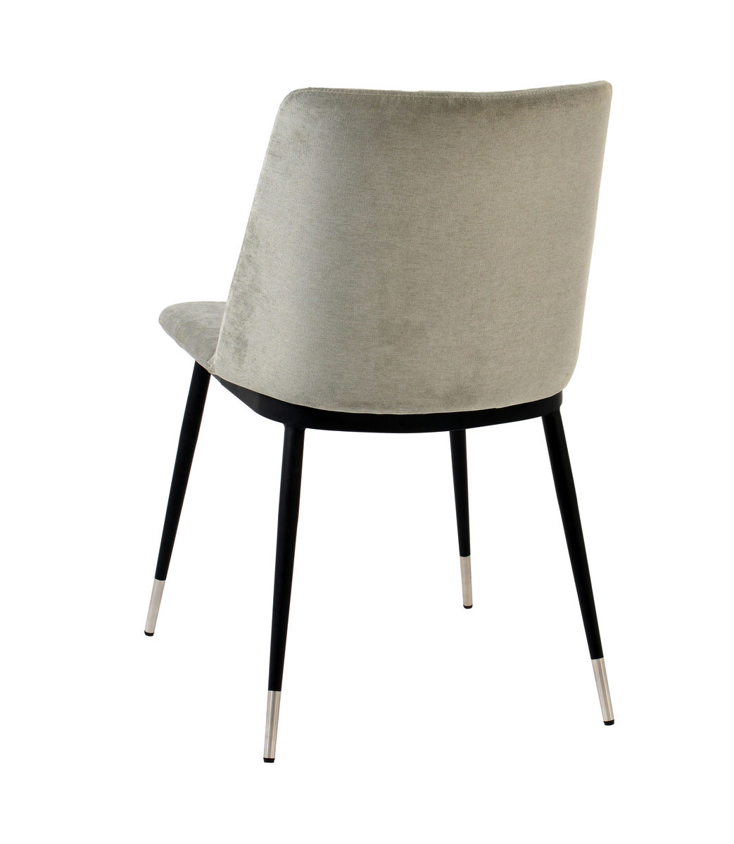 TOV Furniture Evora Grey Velvet Chair - Silver Legs (Set of 2)