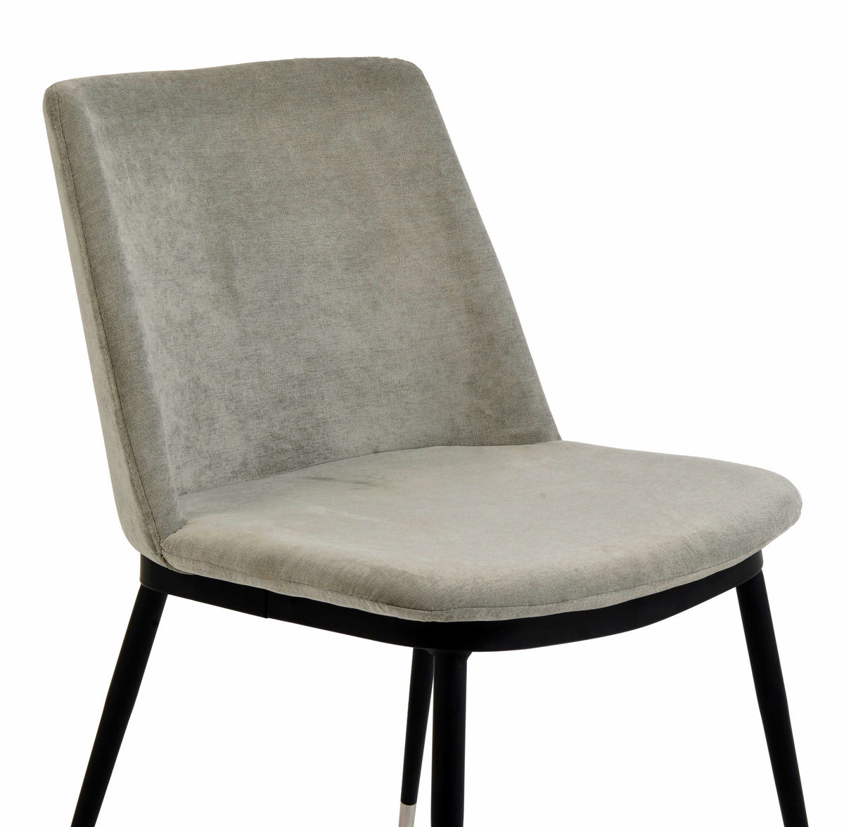 TOV Furniture Evora Grey Velvet Chair - Silver Legs (Set of 2)