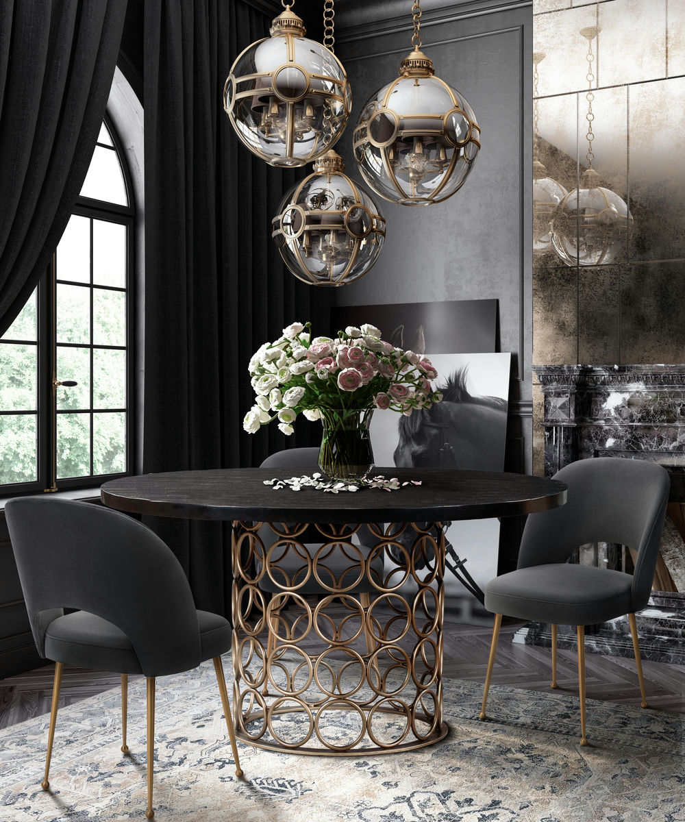 TOV Furniture Valentina Brass Round Dining Table