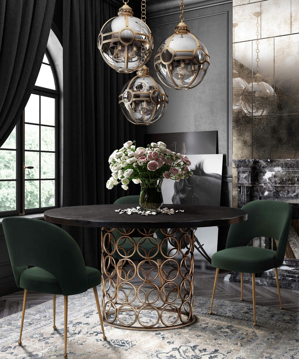 TOV Furniture Valentina Brass Round Dining Table