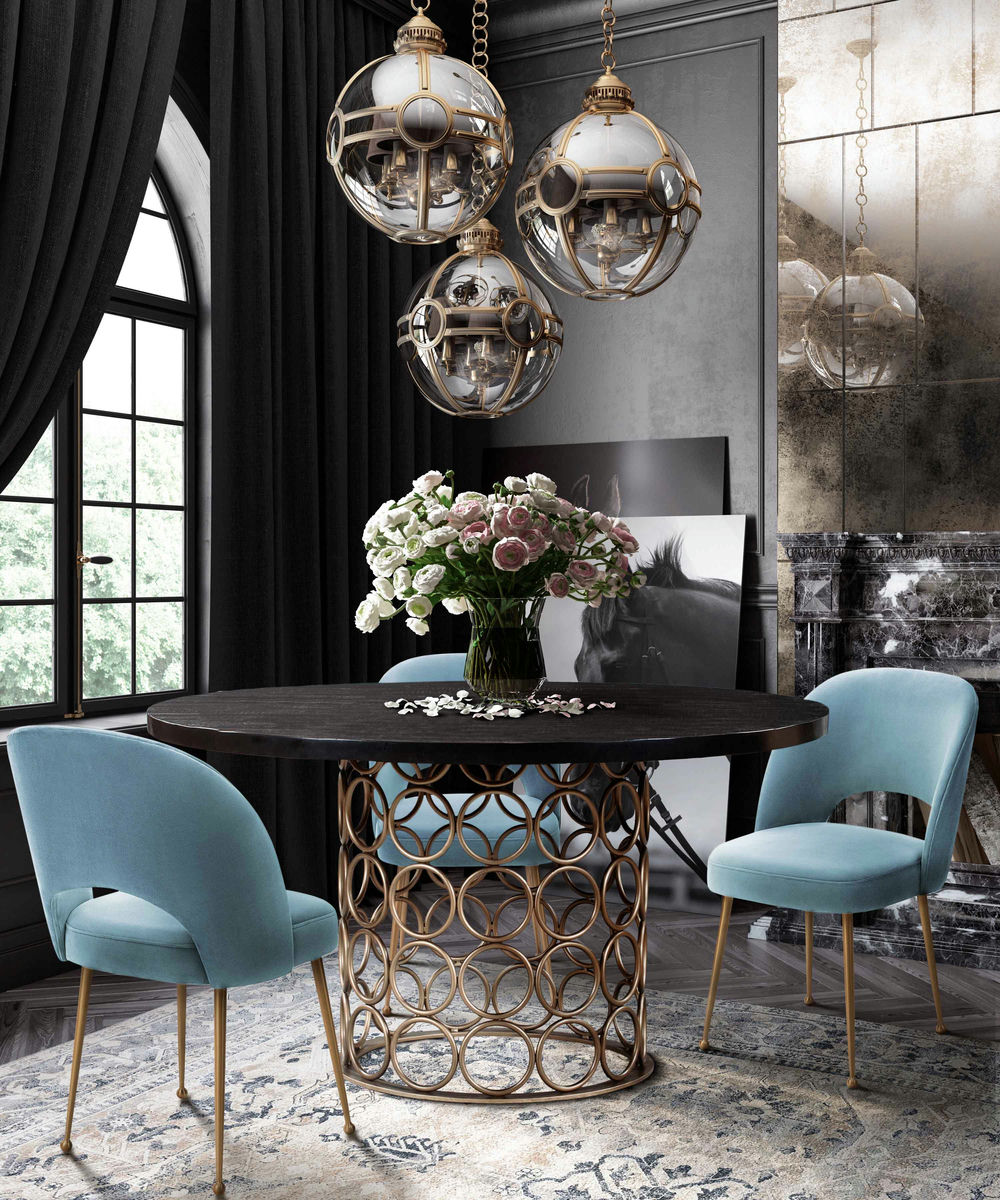 TOV Furniture Valentina Brass Round Dining Table