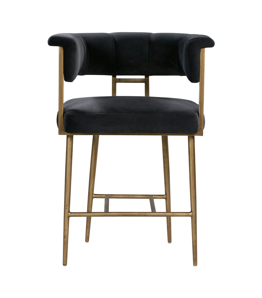 TOV Furniture Astrid Grey Velvet Counter Stool