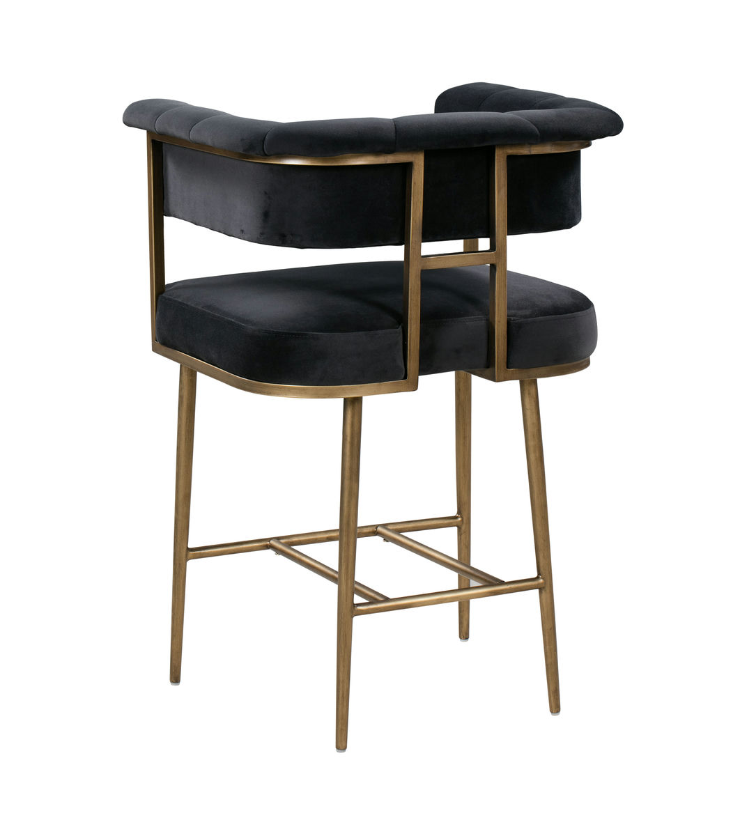 TOV Furniture Astrid Grey Velvet Counter Stool