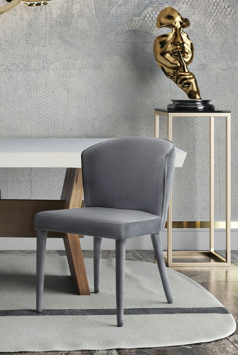 TOV Furniture Metropolitan Grey Velvet Chair