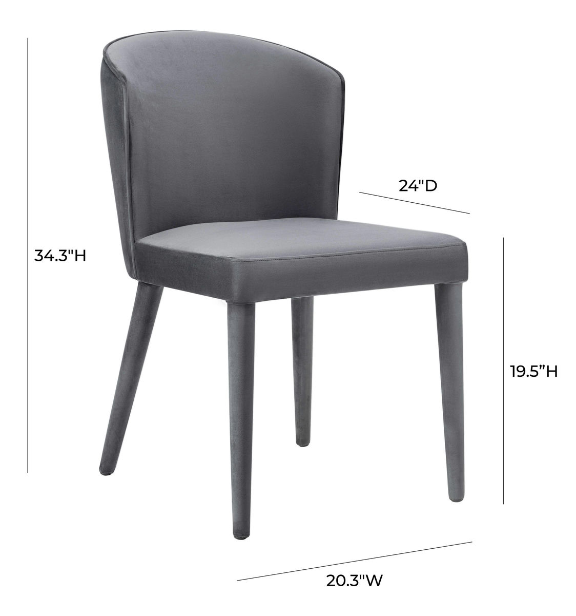 TOV Furniture Metropolitan Grey Velvet Chair