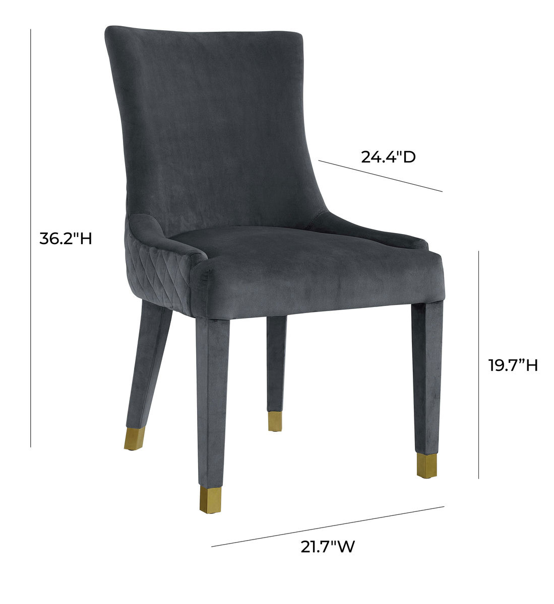 TOV Furniture Diamond Grey Dining Chair (Set of 2)
